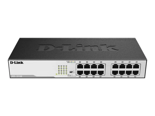 D-Link  |  16-Port Gigabit Unmanaged Desktop Switch  |  DGS-1016D  |  Unmanaged  |  Desktop