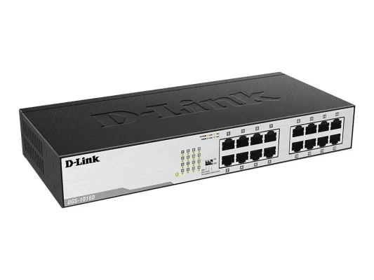 D-Link  |  16-Port Gigabit Unmanaged Desktop Switch  |  DGS-1016D  |  Unmanaged  |  Desktop