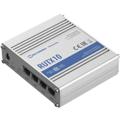 Teltonika  |  RUTX10  |  Router  |  Wi-Fi 5  |  Bluetooth  |  2.4 GHz, 5 GHz  |  DIN Rail  |  5× Gigabit RJ-45