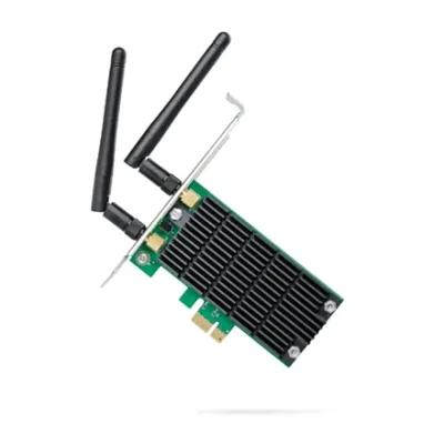 TP-LINK Archer T4E Двухдиапазонный PCI Express адаптер 2.4GHz / 5GHz, 802.11ac, 300+867 Мбит / с, 2 сменные антенны
