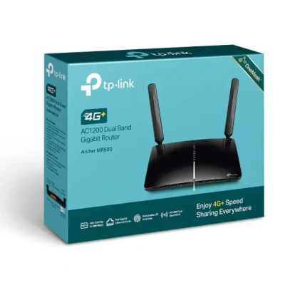 4G+ LTE Router  |  Archer MR600  |  802.11ac  |  300+867 Mbit / s  |  10 / 100 / 1000 Mbit / s  |  Ethernet LAN (RJ-45) ports 3  |  Mesh Support No  |  MU-MiMO No  |  4G  |  Antenna type 2xDetachable
