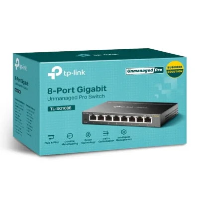 TP-LINK  |  Коммутатор  |  TL-SG108E  |  Управляемый через веб  |  Настенный монтаж  |  Количество портов Gigabit Ethernet (медные) 8  |  Тип питания Внешний  |  36 месяцев