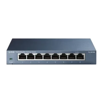 TP-LINK  |  Switch  |  TL-SG108  |  Unmanaged  |  Desktop  |  Gigabit Ethernet (copper) ports quantity 8  |  Power supply type External  |  36 month(s)
