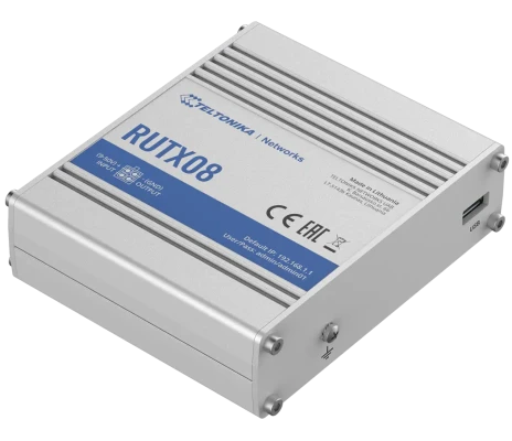 Teltonika  |  RUTX08  |  Router  |  DIN Rail  |  USB  |  5x Gigabit RJ-45