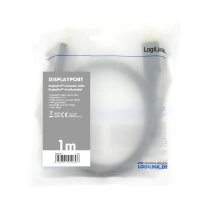 Logilink  |  DisplayPort Cable  |  CV0119  |  DP Male  |  DP Male  |  DP to DP  |  1 m