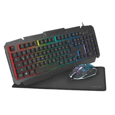 Logilink  |  Gaming-Set, keyboard, mouse and mouspad  |  ID0185  |  Keyboard, Mouse and Pad Set  |  Wired  |  Mouse included  |  DE  |  Numeric keypad