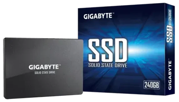 Gigabyte  |  GP-GSTFS31240GNTD  |  240 GB  |  SSD form factor 2.5-inch  |  Solid-state drive interface SATA  |  Read speed 500 MB / s  |  Write speed 420 MB / s