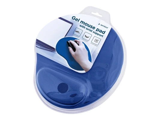 Gembird  |  MP-GEL-B Gel mouse pad with wrist support, blue  |  Gel mouse pad  |  Blue