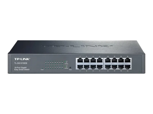 TP-LINK  |  Slēdzis  |  TL-SG1016DE  |  Tīmekļa pārvaldīts  |  Rackmountable  |  Gigabit Ethernet (vara) portu skaits 16  |  36 mēneši