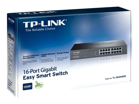 TP-LINK  |  Slēdzis  |  TL-SG1016DE  |  Tīmekļa pārvaldīts  |  Rackmountable  |  Gigabit Ethernet (vara) portu skaits 16  |  36 mēneši