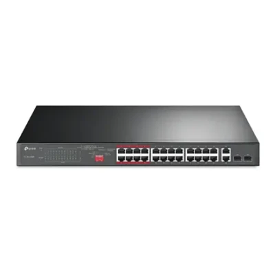 TP-LINK  |  24-портовый гигабитный коммутатор  |  TL-SL1226P  |  Неуправляемый  |  Устанавливаемый в шкаф