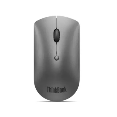 Lenovo  |  ThinkBook Bluetooth Silent Mouse  |  Wireless  |  Bluetooth 5.0  |  Iron Grey  |  1 year(s)