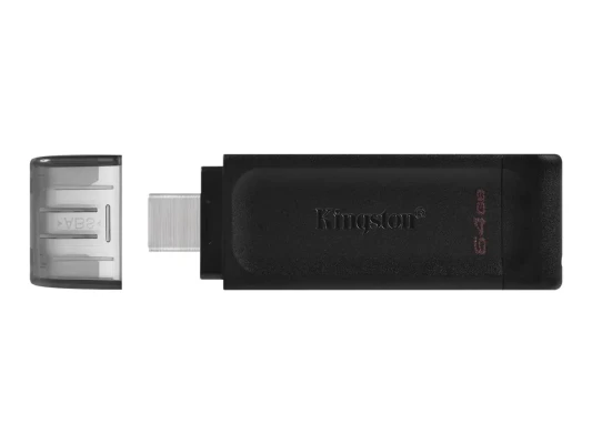 Kingston  |  DataTraveler 70  |  64 ГБ  |  USB-C  |  Черный