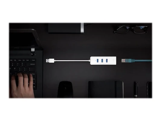 TP-LINK  |  USB 3.0 3-Port Hub & Gigabit Ethernet Adapter 2 in 1 USB Adapter  |  UE330