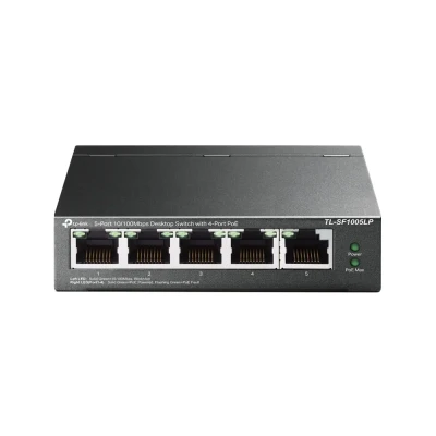 TP-LINK  |  Slēdzis  |  TL-SF1005LP  |  Nevadāms  |  Galda  |  10 / 100 Mbps (RJ-45) portu skaits 5  |  Barošana pa Ethernet (PoE) portu skaits 4  |  Barošanas avota tips Ārējais