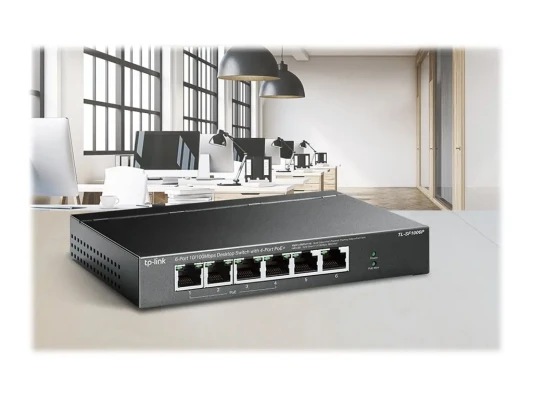 TP-LINK  |  Switch  |  TL-SF1006P  |  Unmanaged  |  Desktop  |  10 / 100 Mbps (RJ-45) ports quantity 6  |  PoE+ ports quantity 4  |  Power supply type External