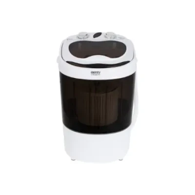 Camry  |  Mini washing machine  |  CR 8054  |  Top loading  |  Washing capacity 3 kg  |  Depth 37 cm  |  Width 36 cm  |  White / Gray