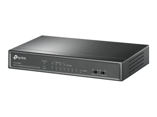 TP-LINK  |  Switch  |  TL-SF1008LP  |  Unmanaged  |  Desktop  |  10 / 100 Mbps (RJ-45) ports quantity 8  |  Power over Ethernet (PoE) ports quantity 4  |  Power supply type External