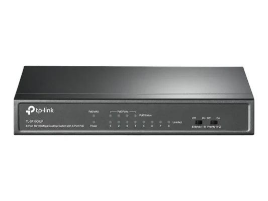 TP-LINK  |  Switch  |  TL-SF1008LP  |  Unmanaged  |  Desktop  |  10 / 100 Mbps (RJ-45) ports quantity 8  |  Power over Ethernet (PoE) ports quantity 4  |  Power supply type External