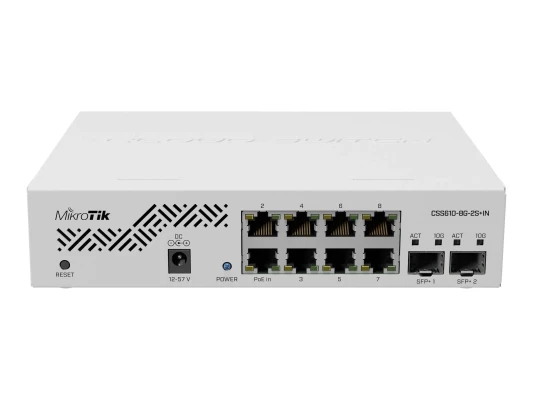 MikroTik CSS610-8G-2S+IN Cloud Smart Switch  |  8× Gigabit RJ-45  |  2× SFP+