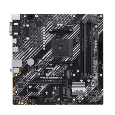 Asus  |  PRIME B550M-K  |  Procesora ģimene AMD  |  Procesora sokets AM4  |  DDR4  |  Atmiņas slots 4  |  Čipsets AMD B  |  Micro ATX