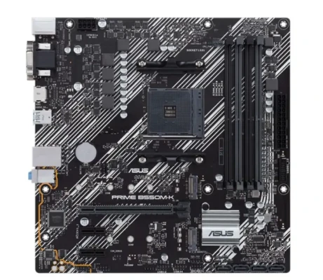Asus  |  PRIME B550M-K  |  Procesora ģimene AMD  |  Procesora sokets AM4  |  DDR4  |  Atmiņas slots 4  |  Čipsets AMD B  |  Micro ATX