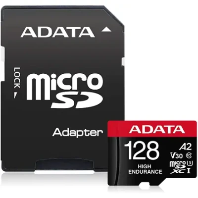 ADATA  |  AUSDX128GUI3V30SHA2-RA1 Memory Card  |  128 GB  |  MicroSDXC  |  Flash memory class 10  |  Adapter