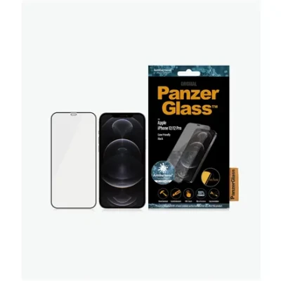 PanzerGlass  |  Apple  |  For iPhone 12 / 12 Pro  |  Glass  |  Black  |  100% touch; The coating is non-toxic  |  Case Friendly