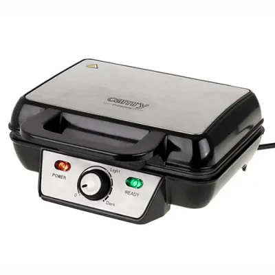 Camry  |  Waffle Maker  |  CR 3046  |  1600 W  |  Number of pastry 2  |  Belgium  |  Black / Stainless Steel