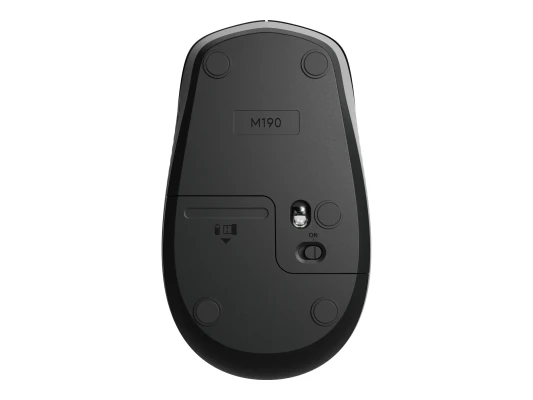 Logitech  |  Full size Mouse  |  M190  |  Wireless  |  USB  |  Mid Grey