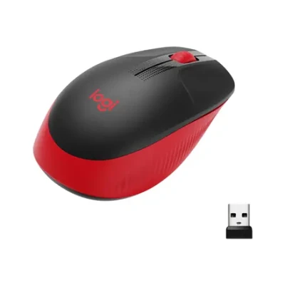 Logitech  |  Полноразмерная мышь  |  M190  |  Беспроводная  |  USB  |  Красный
