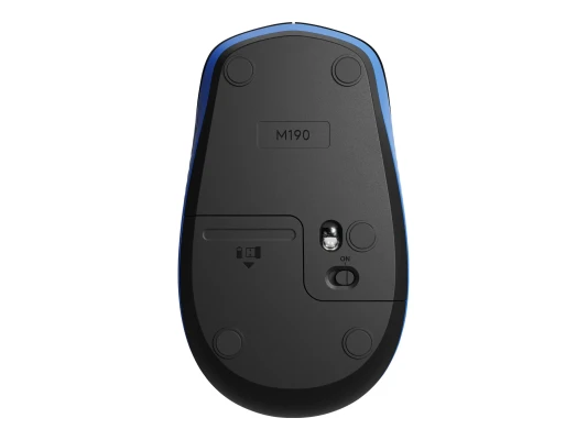 Logitech  |  Полноразмерная мышь  |  M190  |  Беспроводная  |  USB  |  Синий