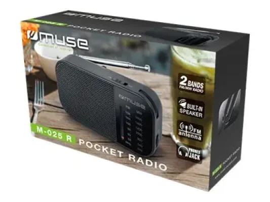 Muse  |  M-025 R  |  Pārnēsājamā radio  |  Melns