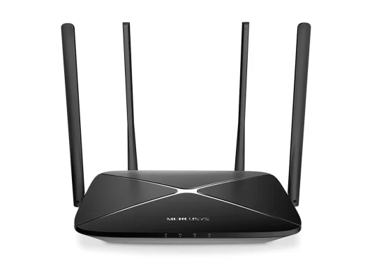 Mercusys AC12G маршрутизатор  |  AC1300  |  Dual Band  |  Gigabit Ethernet  |  3× RJ-45  |  MU-MIMO  |  4× фиксированные антенны