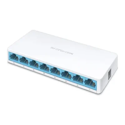 Mercusys  |  Slēdzis  |  MS108  |  Nevadīts  |  Galda  |  10 / 100 Mbps (RJ-45) portu skaits 8  |  Barošanas avota tips Ārējais