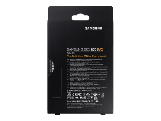 Samsung  |  SSD  |  870 EVO  |  500 GB  |  SSD form factor 2.5"  |  Solid-state drive interface SATA III  |  Read speed 560 MB / s  |  Write speed 530 MB / s