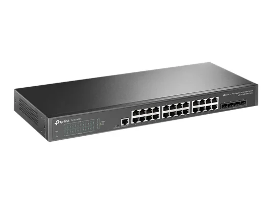 TP-LINK  |  24-Portu 10 / 100 / 1000Mbps Galda Tīkla Slēdzis  |  SG3428X  |  Pārvaldāms L2+  |  Rackmountable  |  SFP+ portu skaits 4  |  Barošanas avota tips Ārējais