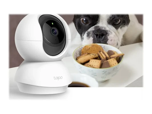 TP-LINK  |  Pan / Tilt Home Security Wi-Fi Camera  |  Tapo C200  |  4mm / F / 2.4  |  Privacy Mode, Sound and Light Alarm, Motion Detection and Notifications  |  H.264  |  Micro SD, Max. 128 GB