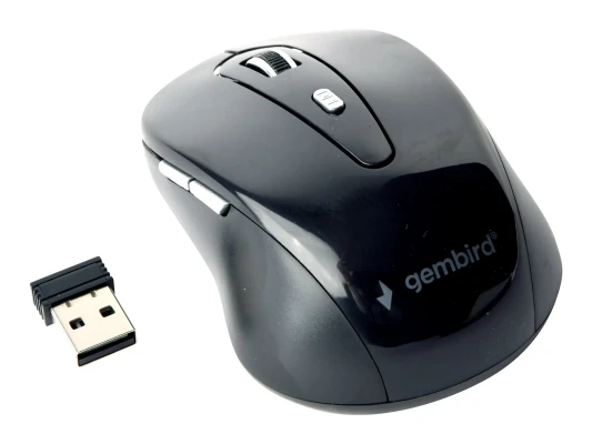 Gembird  |  6-button wireless optical mouse  |  MUSW-6B-01  |  Optical mouse  |  USB  |  Black