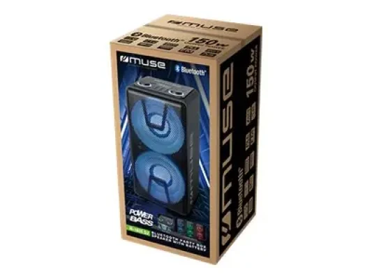 Muse  |  Ballīšu skaļrunis  |  M-1805 DJ  |  150 W  |  Bluetooth  |  Melns  |  Bezvadu savienojums