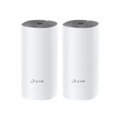 C1200 Whole Home Mesh Wi-Fi System  |  Deco E4 (2-pack)  |  802.11ac  |  867+300 Mbit / s  |  10 / 100 Mbit / s  |  Ethernet LAN (RJ-45) ports 2  |  Mesh Support Yes  |  MU-MiMO Yes  |  No mobile broadband  |  Antenna type 2xInternal