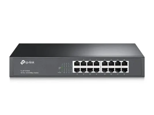 TP-LINK  |  Switch  |  TL-SF1016DS  |  Unmanaged  |  Desktop / Rackmountable  |  10 / 100 Mbps (RJ-45) ports quantity 16  |  Power supply type External