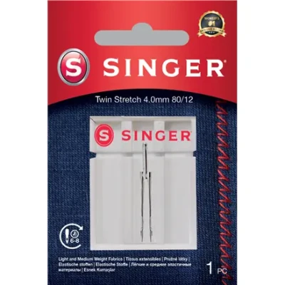 Singer  |  Twin Stretch Needle, Decorative, 4.0 80 / 12 1PK