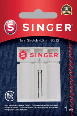Singer  |  Twin Stretch Needle, Decorative, 4.0 80 / 12 1PK