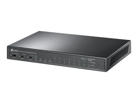 TP-LINK  |  8-Port 10 / 100Mbps + 3-Port Gigabit galda slēdzis ar 8-Port PoE+  |  LS1008  |  Nevadīts  |  Galda  |  Barošanas veids Ārējais