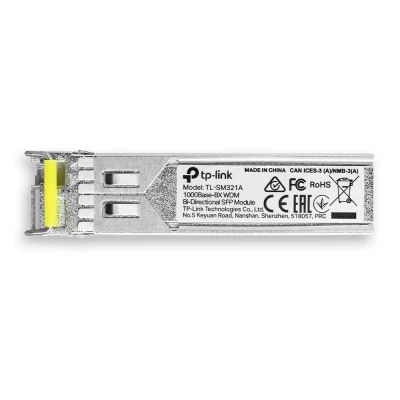 TP-LINK  |  1000 Base-BX WDM Bi-Directional SFP Module  |  TL-SM321A-2  |  9 / 125 μm SMF (Single-Mode Fiber)  |  9 / 125 μm SMF (Single-Mode Fiber)