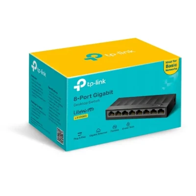 TP-LINK  |  Desktop Switch  |  LS1008G  |  Unmanaged  |  Desktop  |  Power supply type External