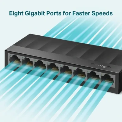 TP-LINK  |  Desktop Switch  |  LS1008G  |  Unmanaged  |  Desktop  |  Power supply type External