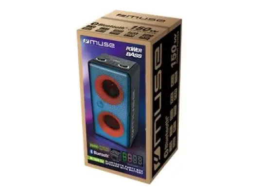 Muse  |  Ballīšu skaļrunis  |  M-1808DJ  |  150 W  |  Bluetooth  |  Melns  |  Bezvadu savienojums