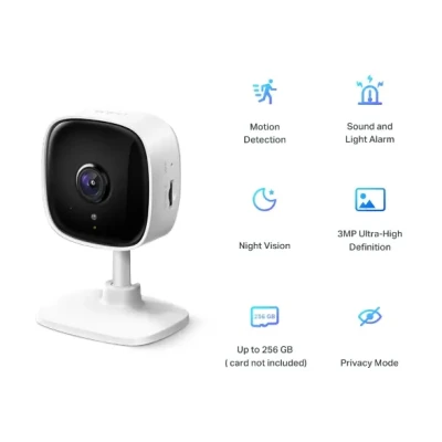 TP-LINK  |  Home Security Wi-Fi Camera  |  Tapo C110  |  Cube  |  3 MP  |  3.3mm / F / 2.0  |  Privacy Mode, Sound and Light Alarm, Motion Detection and Notifications, Advanced Night Vision  |  H.264  |  Micro SD, Max. 256 GB